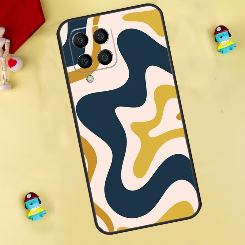 Liquid Swirl Pattern Beige Green Case For Samsung Galaxy M55 M14 M34 M54 M32 M52 M15 M11 M12 M13 M06 M16 M36 M56 M31 M53 M35