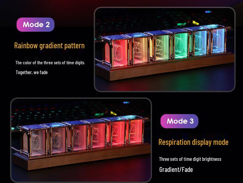 RGB Glow Tube Esports Desktop Clock - DIY Artistic Ornament and Gift