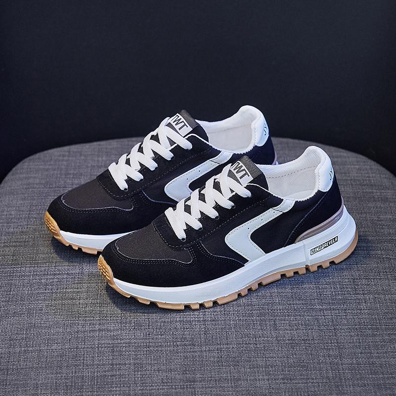 

Модная женская спортивная обувь для бега Осень 2024 Женская модная сетчатая дышащая обувь на танкетке, плоской подошве, для улицы, для ходьбы, повседневные кроссовки Zapatos De Mujer 35 чёрный