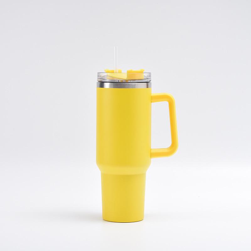 40oz Large Capacity 304 Stainless Steel Vacuum Flask with Handle and Straw
