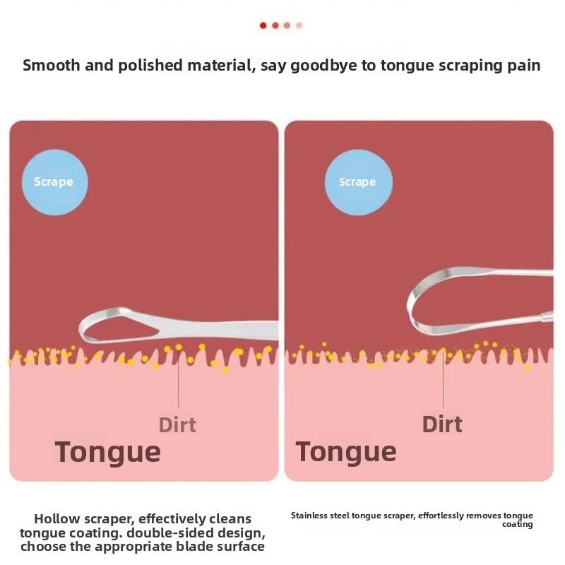 Edelstahl Zungenschaber mit glatter Oberfläche Mundpflege Zungenreiniger für Erwachsene Zungenbürste zur Entfernung von Mundgeruch U-förmiger Zungenschaber