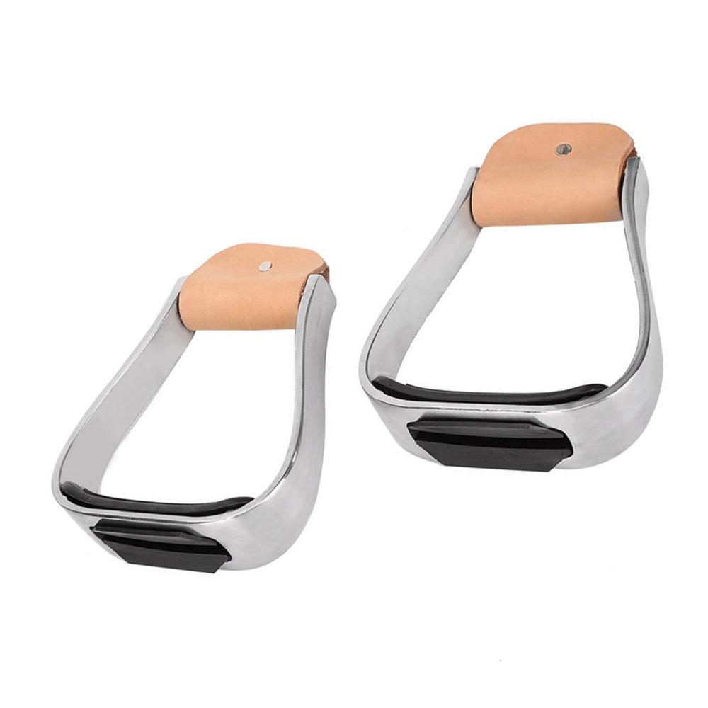 2pcs Silver Horse Riding Stirrups Rubber Anti-Skid Pad Cushioned Stirrups Horse Riding