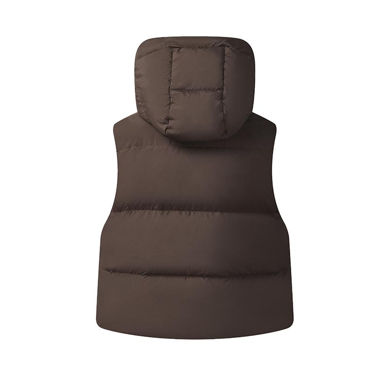Fila Original Casual Retro Trendy Minimalist Waterproof Stain-Resistant Lightweight Warm Hooded Short Down Vest Women Vest F51W549903FBN