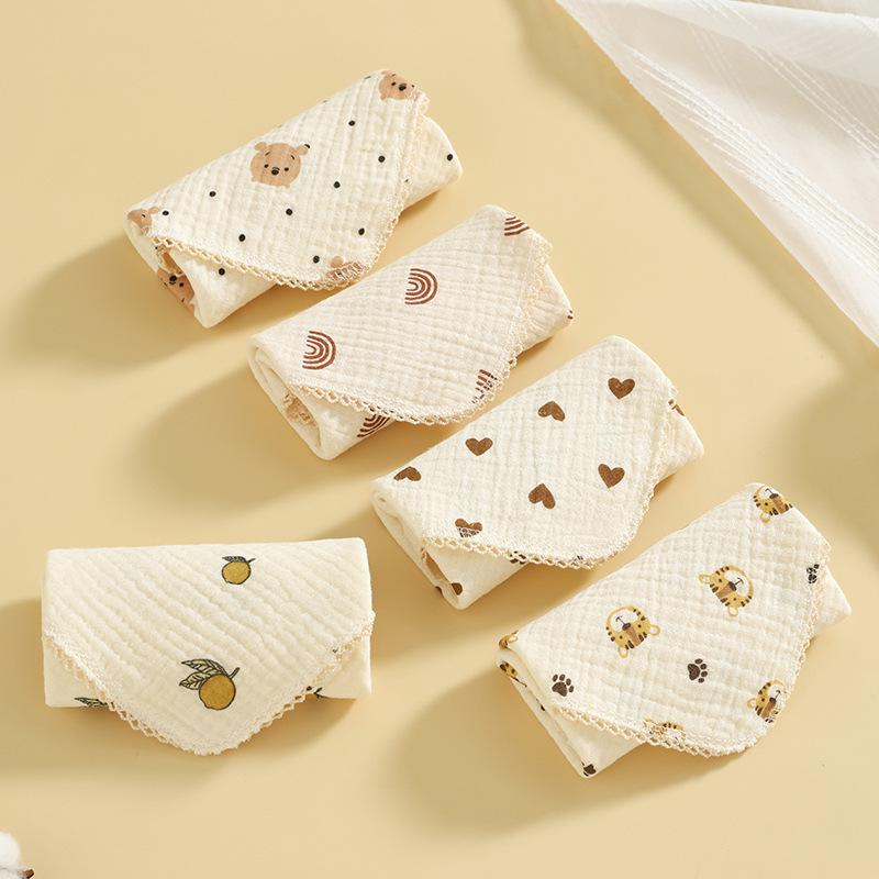 5PCS Newborn Cotton Bibs Soft Sooth Appease Towel for Infant Kids Washcloth Triangle Scarf Towel Bandana Saliva Burp Cloth