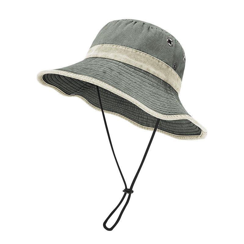 Four seasons bucket hat men's pure cotton washed old sunscreen hat versatile outdoor women's sun hat