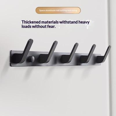 No-Drill Aluminum Wall Mounted Hook Rack 5 Hooks Wall-Mounted Hook Rack For Bathroom Bedroom Hanging Backpacks Coats Hats