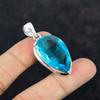 Faceted Swiss Blue Topaz Pendant Natural Gemstone Jewelry Designer Pendant 925 Sterling Silver Pendant Handmade Dainty Pendant Gifts for Mom