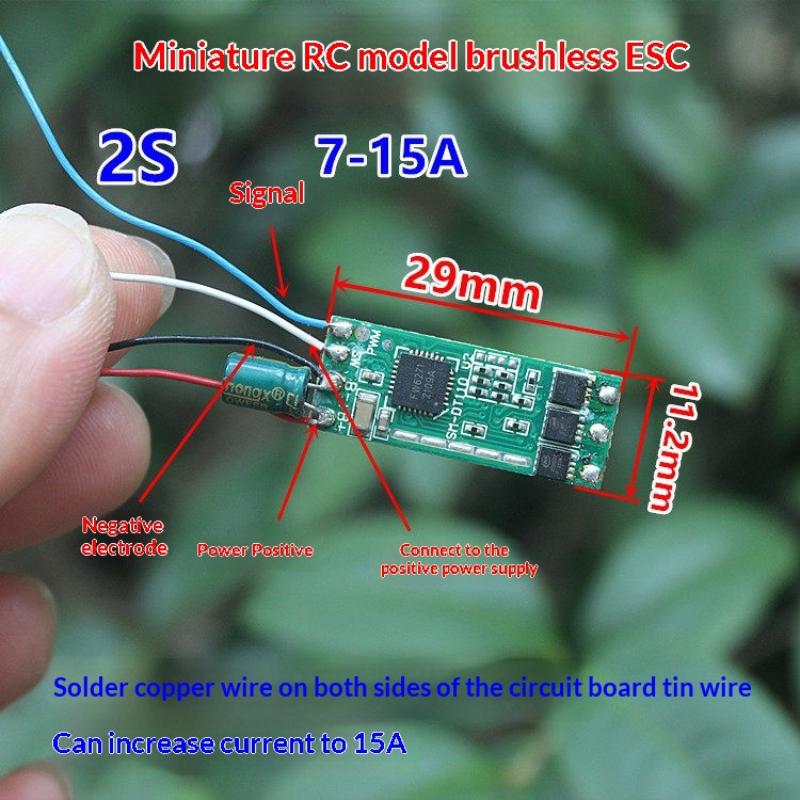 1Pcs Brushless Electric Regulator Module Plastic Mini 2S 7A-15A Brushless Motor Driver Board Aircraft Model