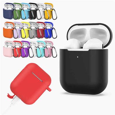Wireless Headset Protective Cover Silicone Sleeve With Hanging Buckle For Airpods 1/2 Generation