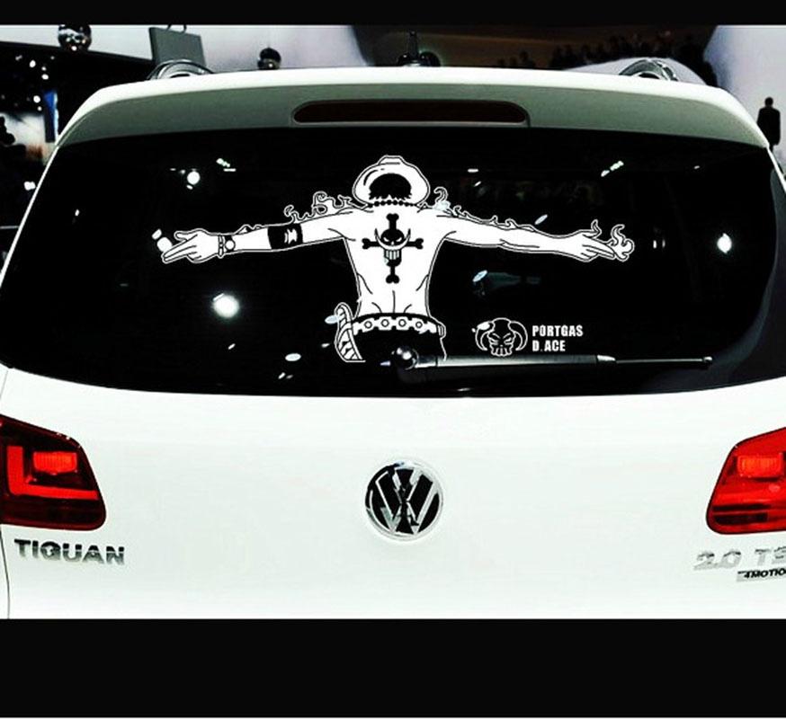 Premium Quality One Piece Portgas D Ace Car Body Sticker Reflective Design For Classic Appeal