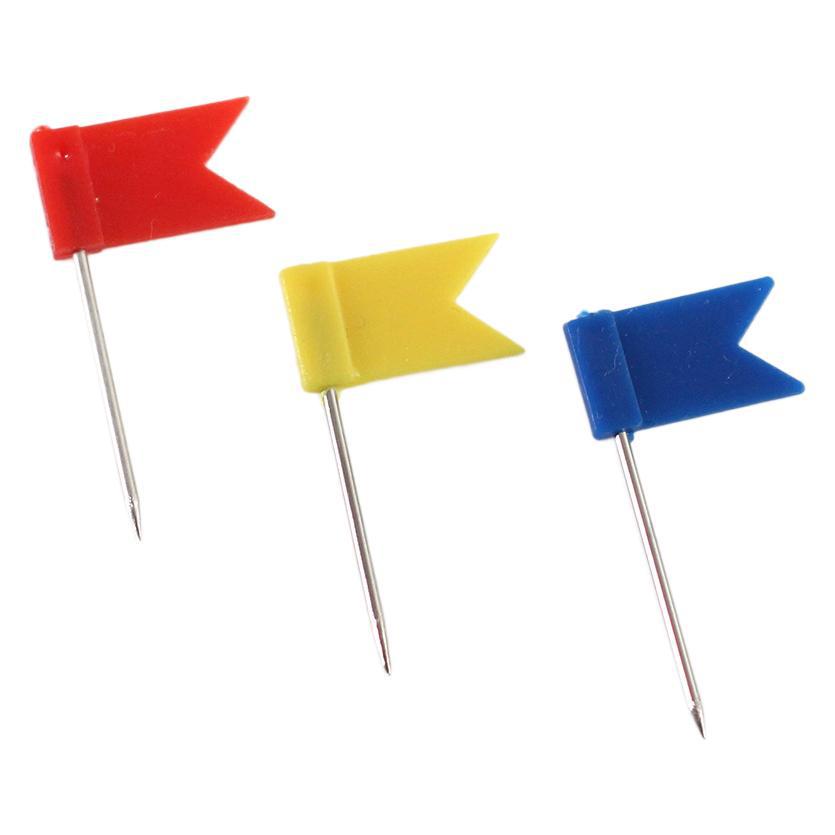 100-Piece Set of Small Red Map Pins for Soft Boards