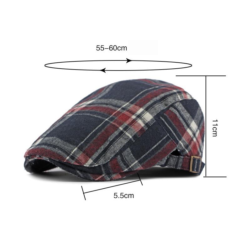 Plaid Baskenmütze Männer Retro Frauen