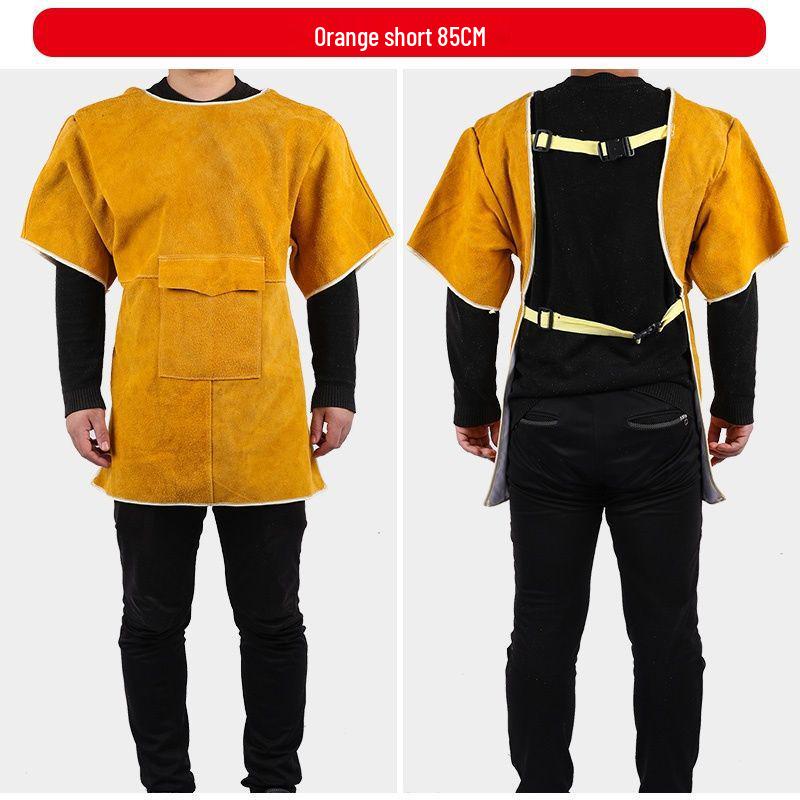 Welder s Reversible Cowhide Apron - Heat-Resistant, Anti-Scald Protective Workwear for TIG Welding