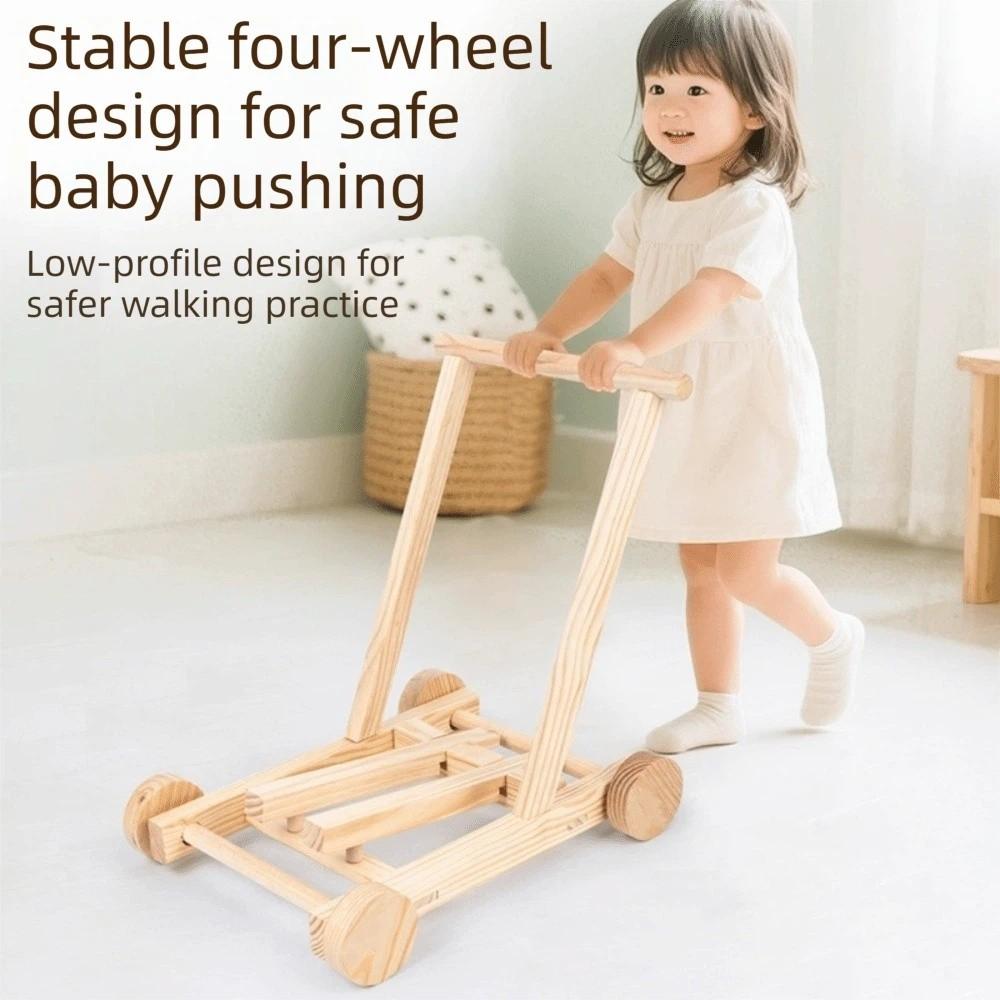 Wheeled Push-Pull Toddler Walking Aid Adjustable Speed Height Hand Push Aid Indoor Play