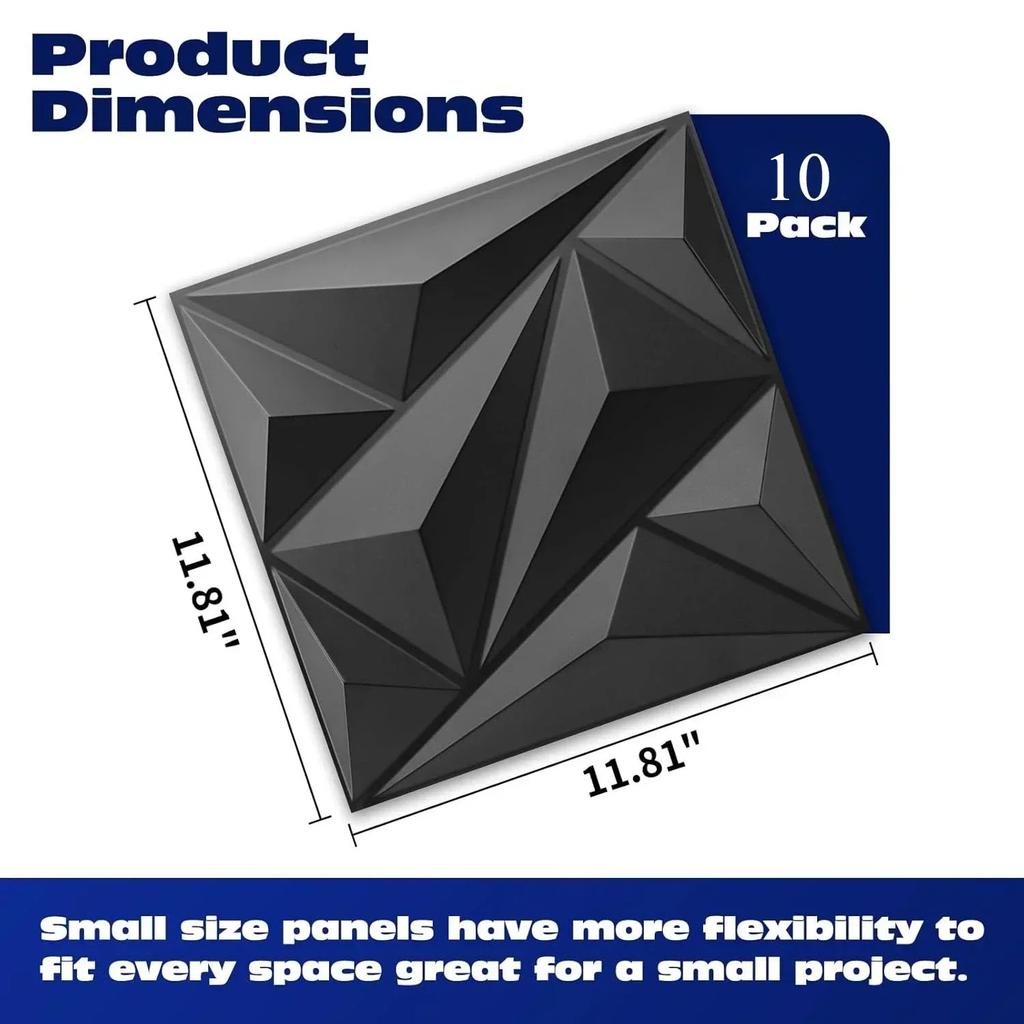 10pcs 30*30cm 3D Wallboard Diamond PVC Textured Wallboard Living Room Lobby Bedroom and el Office Decoration