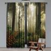2Pcs Forest Curtain Mystic Dark Fog Atmosphere Deep In The Forest Woodland Nobody Silence For Living Room Bedroom Dining Room