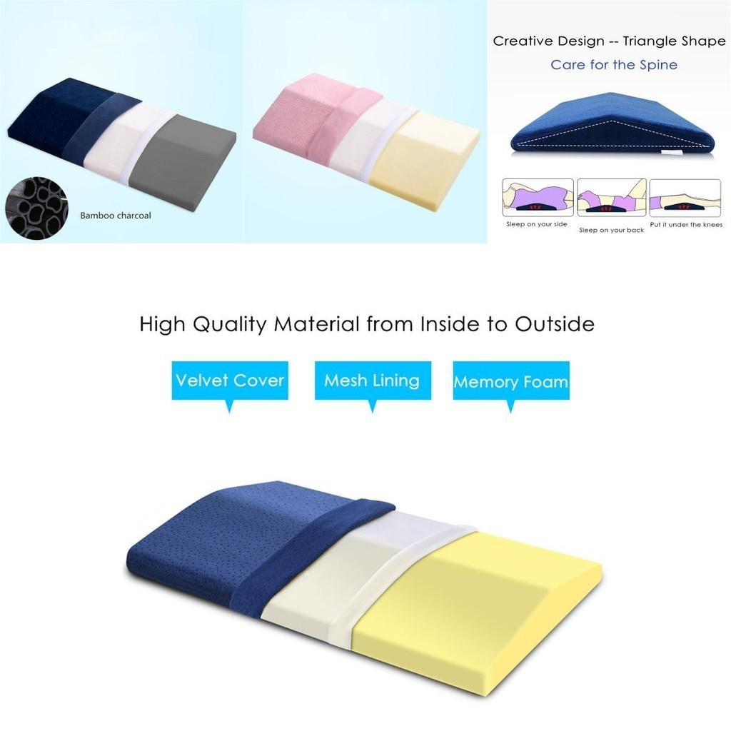 Cuscino a Cuneo Premium in Memory Foam per Supporto Lombare per il Massimo Comfort di Schiena e Gambe