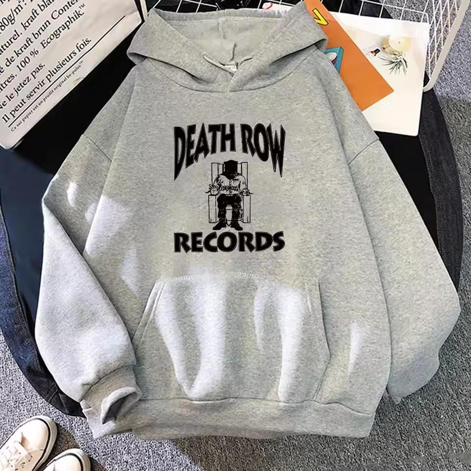 Death Row Records Men's Hoodie High-Quality Aesthetic Pattern Hip-Hop Autumn Winter Casual Sportswear for Boys