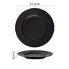 Abay 10.8-inch Black Ceramic Flat Dinner Plates