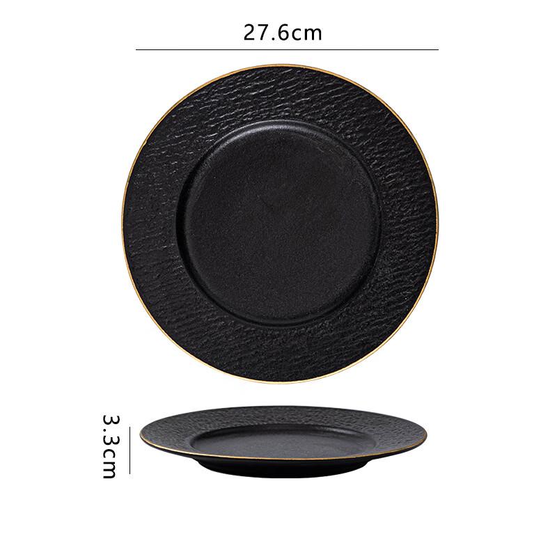 abay 10,8-дюймовые черные керамические плоские обеденные тарелки