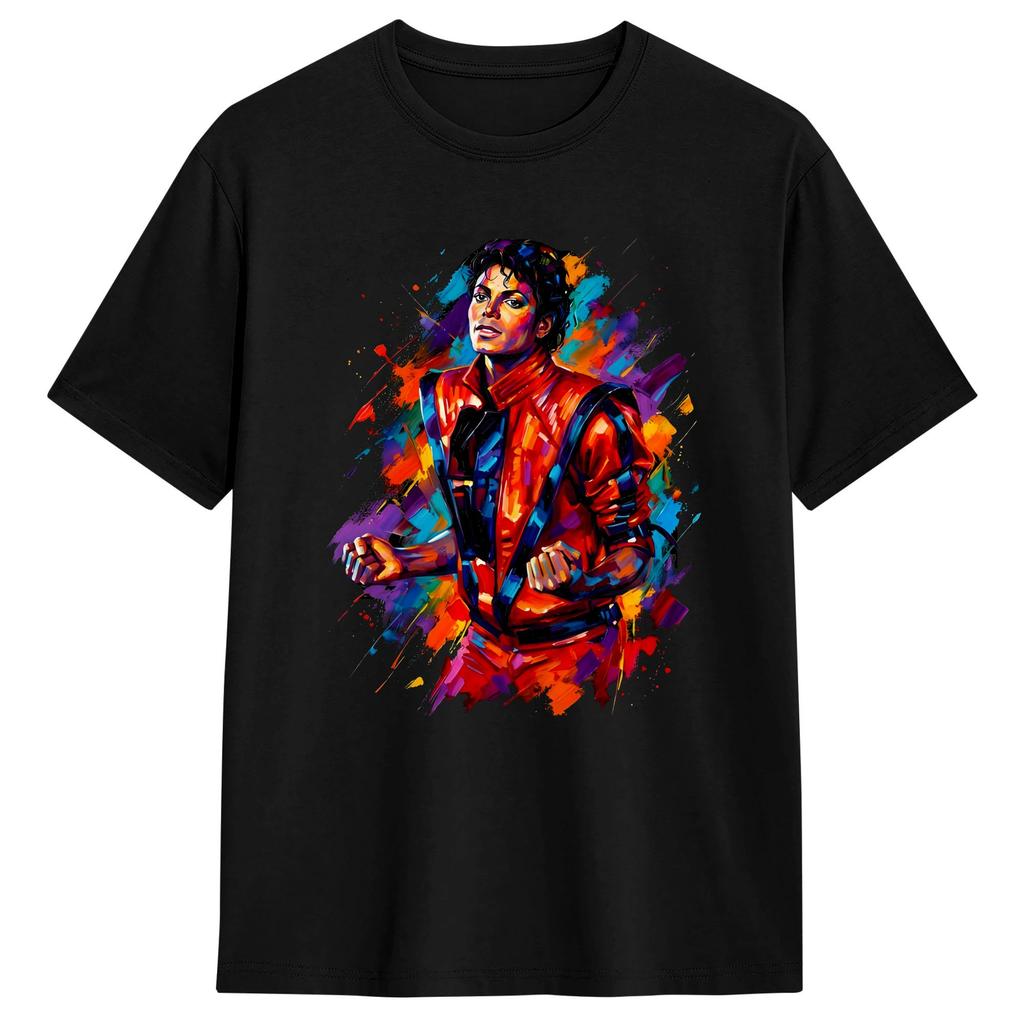 MMichael JJackson Thriller Vintage MJ Cotton T Shirt For Unisex Summer Vintage TShirts Harajuku Tee Shirt Big Size Pattern Tops