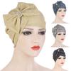 Head Cap Multicolor Elastic Polyester Forehead Cross Large Bow Head Wrap for Women