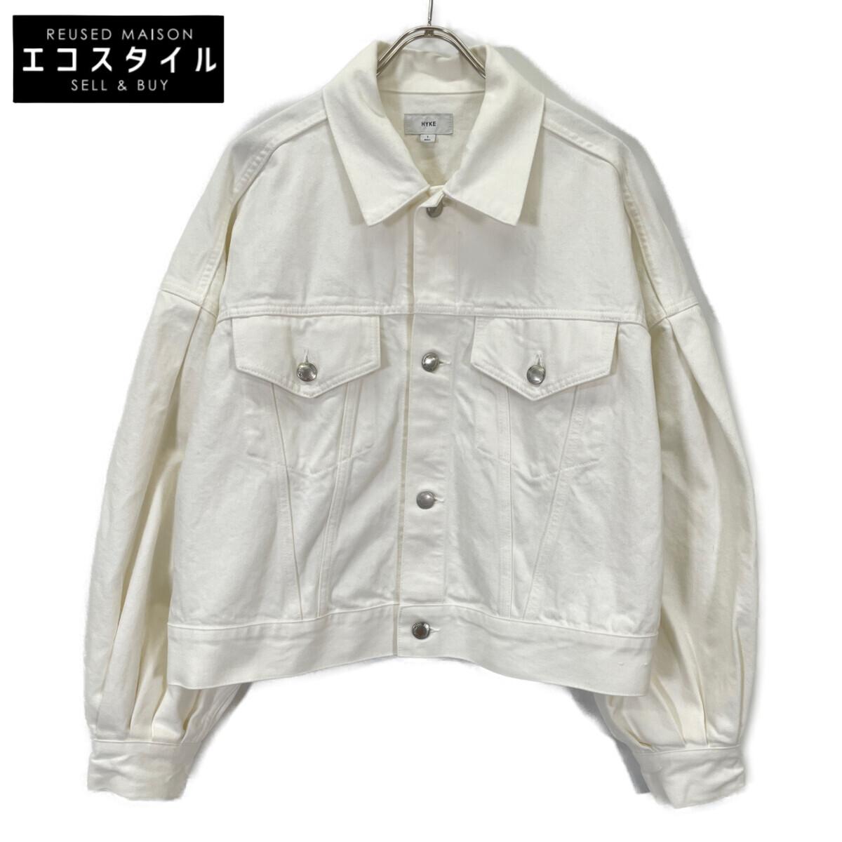 

HYKE 241-17436 White BALLOON SLEEVE TWILL JACKET Jacket 1 whiteUsed