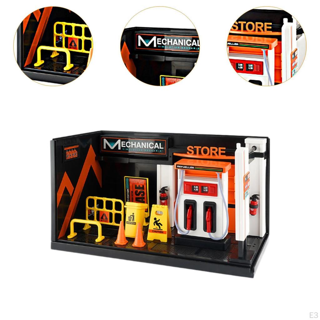 1/24 Diorama Car Garage Model, Workshop Scene Model for Micro Landscape, Sand Table,