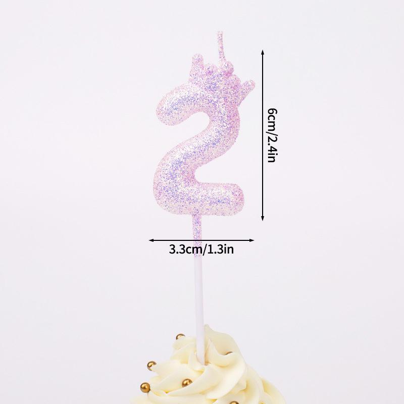 Purple Pink 0-9 Number Candle Kpop Birthday Cake Decorations Party Cake Candle Ornament K-pop Accessories