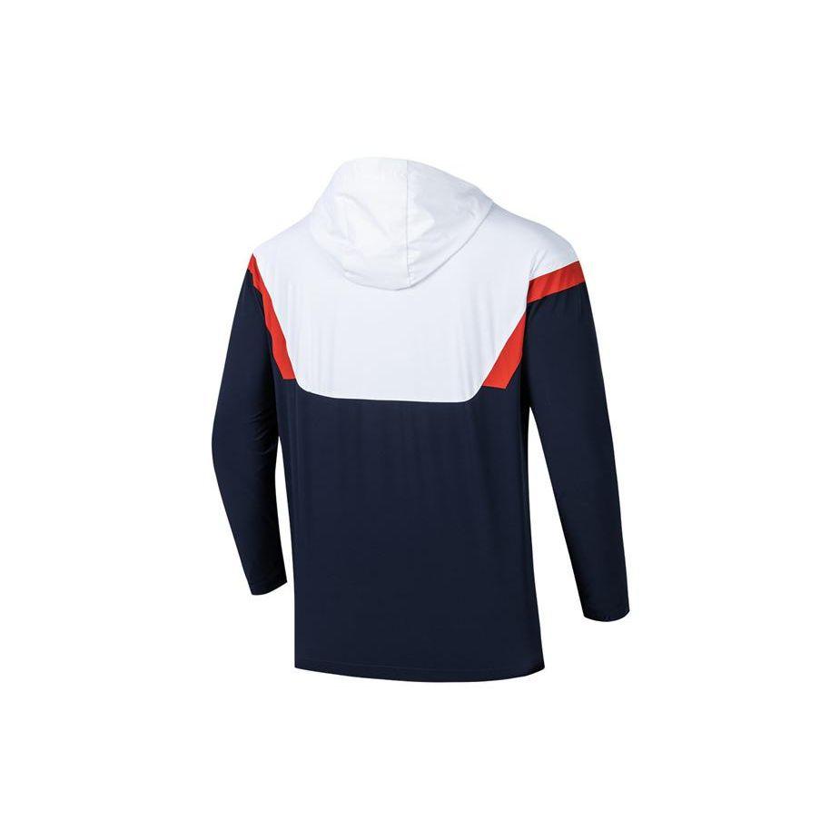 Anta Colorblock Hooded Woven Sports Jacket Men Outerwear Blue White 152237606-1