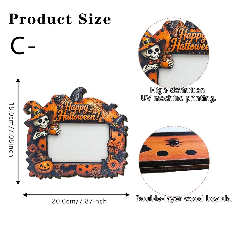Halloween Vintage Ghost Pumpkin Holiday Atmosphere Home Photo Display Stand Commemorative Frame