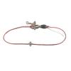Handgewebtes rotes Schnurarmband mit vergoldetem vierblättrigem Klee-Anhänger für Damen, Paare, Luxuriöser minimalistischer Stil