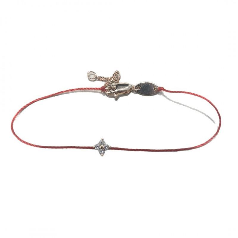 Handgewebtes rotes Schnurarmband mit vergoldetem vierblättrigem Klee-Anhänger für Damen, Paare, Luxuriöser minimalistischer Stil