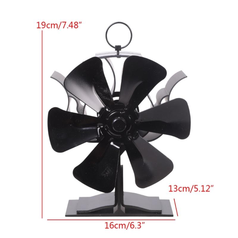 Eco-friendly 2-in-1 Fireplace Fan 6-Blade Chimney Fan without Power Heat Powered Stove Fan Low Noise for Wood Log for Bu
