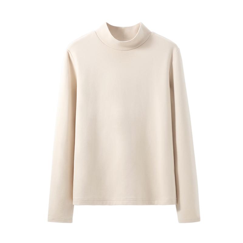 Ankola Women's Red Velvet Half Turtleneck Long Sleeve Shirt - Slimming, High Elastic, Warm, Spring/Autumn 2025