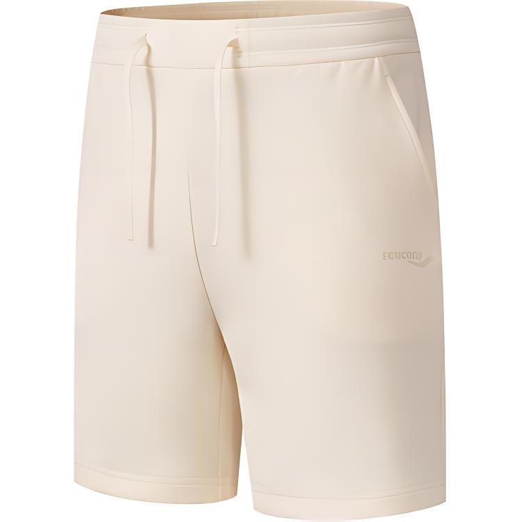 

SAUCONY Минималистичные однотонные удобные трикотажные спортивные шорты с пятью точками, женские шорты натурально-белого цвета SC1249135A-WT16 L