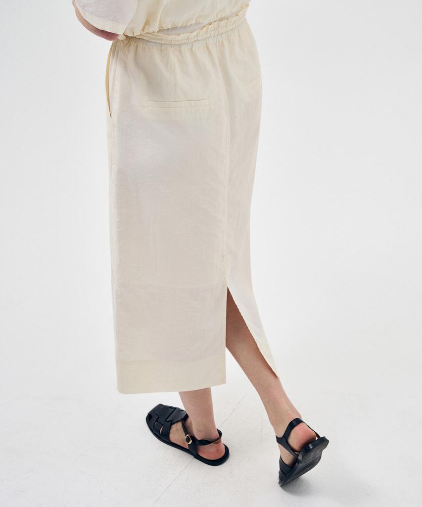 Laneonkyulleoseu Fluid Banding H-Line Skirt_Ivory