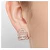 CHANEL [24S new product] new golden square rhinestone double spelled double C stud earrings