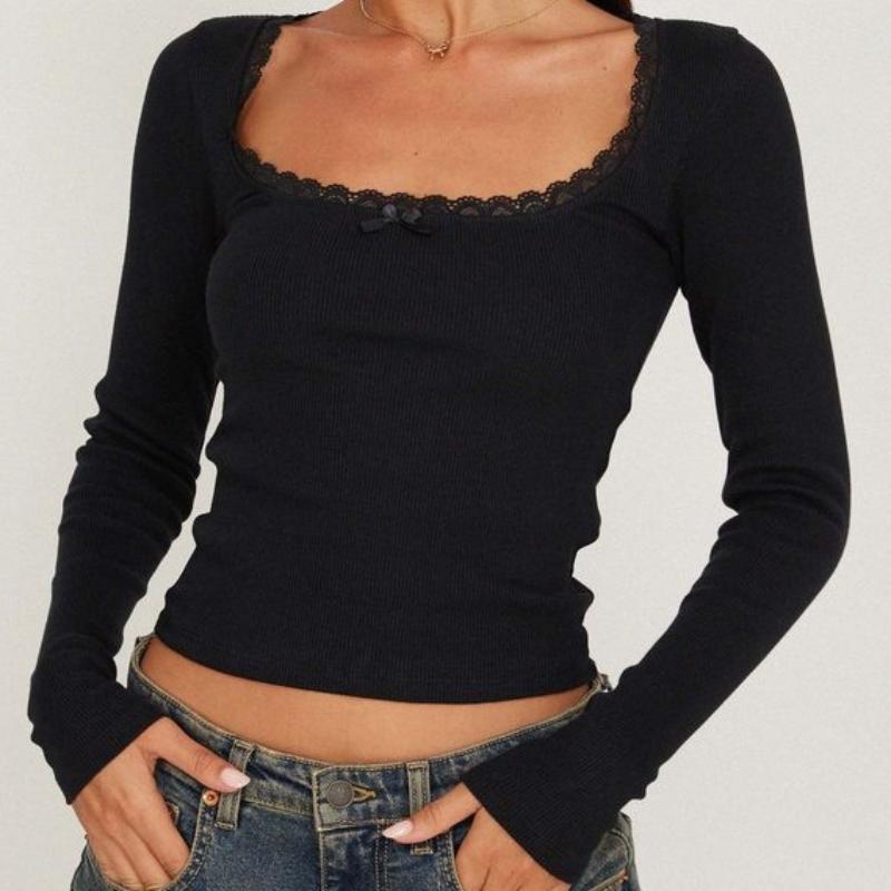 

Европейская и американская мода ранней весны, сексуальный топ в рубчик с U-образным вырезом и открытым пупком, однотонный XL чёрный