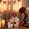 6Pcs/Set Love Wooden Ornament Heart Shaped Anniversary Wedding Decoration Crafts Peach Heart Atmosphere Valentine's Day Gift