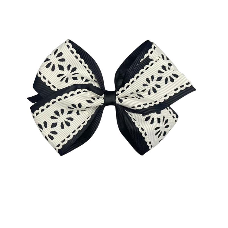 

Red and Black Double-Layer Lace Bow Hair Clip for Girls чёрный