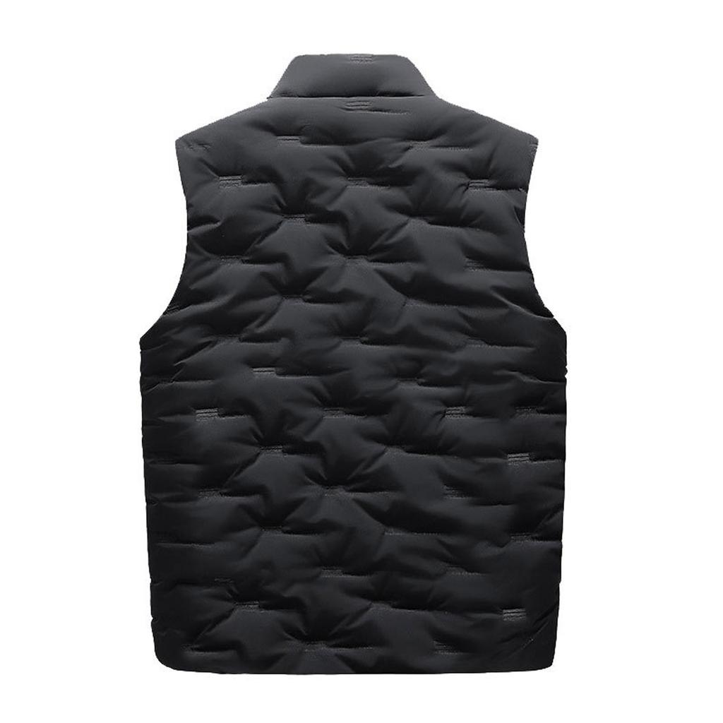 Men  Winter Fashion Stand Collar  Color Waistcoat Vest Jacket Top Coat