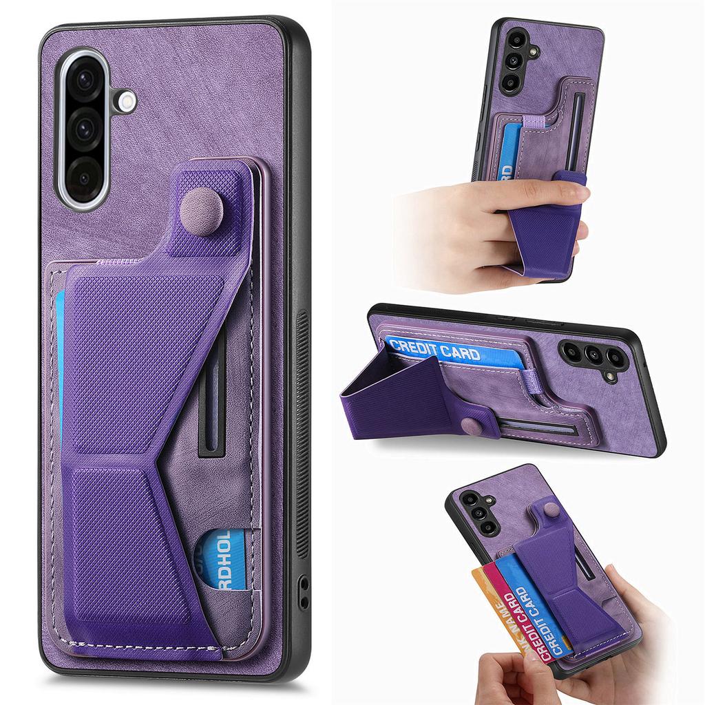 For Samsung Galaxy A36 5G Case with Card Slot Kickstand Retro Leather Back Cover
