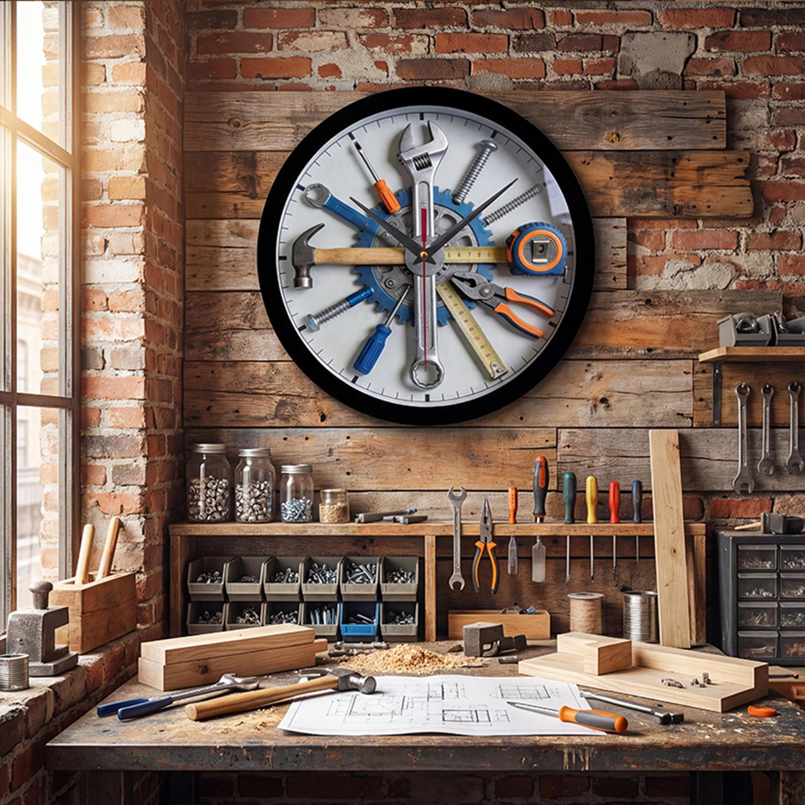 

Декоративні тихі художні креативні настінні годинники для гаража, майстерні, спальні White