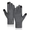 Herren Strickhandschuhe Winter Winddicht Reiten Touchscreen Handschuhe Kamel Fleece Warm Studentenhandschuhe