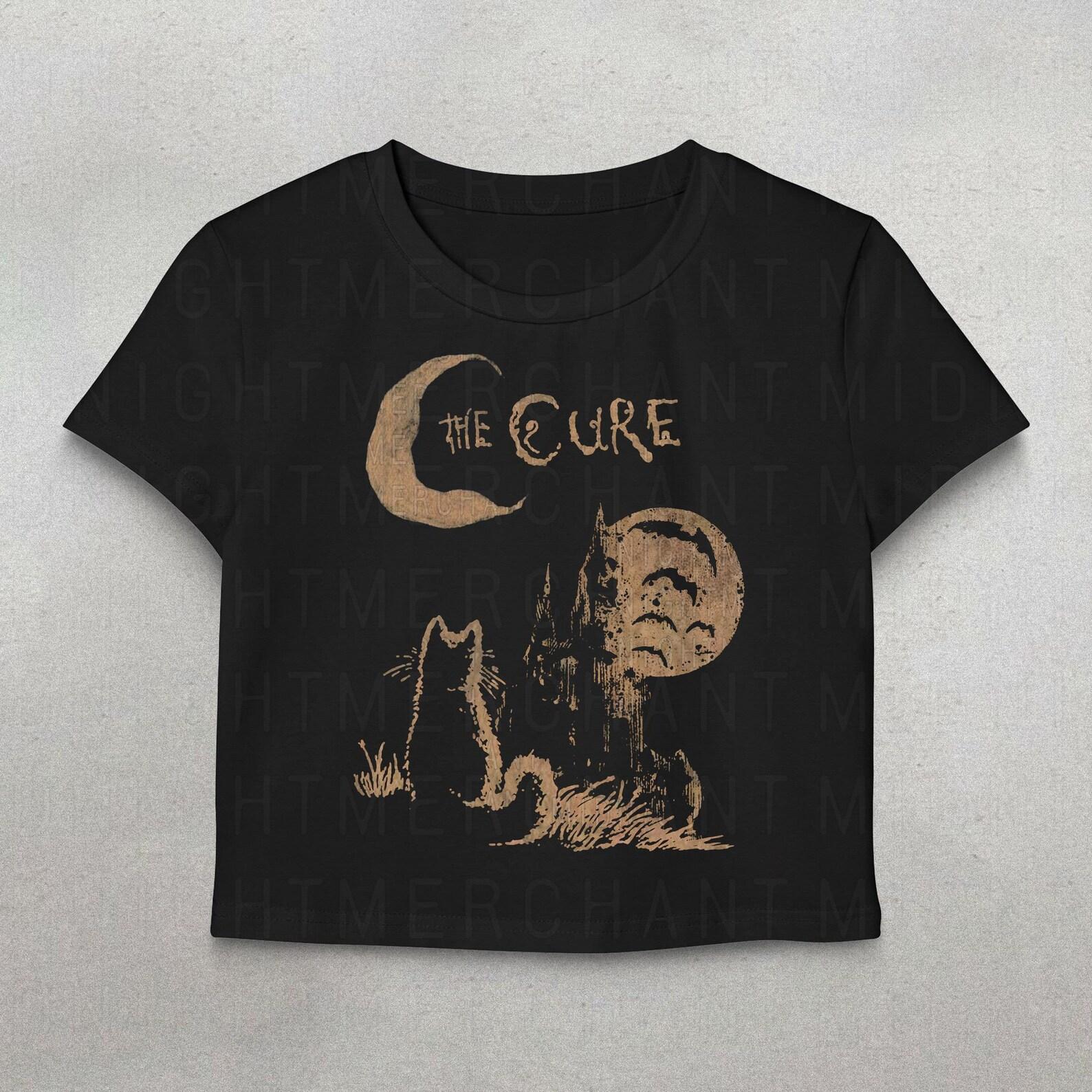 The Cure Crop Top, Cute cat tee, The cure tshirt, Band graphic tees, y2k shirts, Cute crop tops, Cat shirts, Band tees, Trendy shirts L