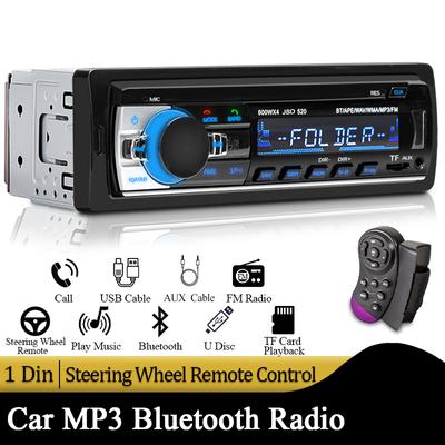 Araba Radyo 1 Din Stereo Multimedya MP3 Çalar Dijital Bluetooth FM ISO Güç Aux Girişi USB Bluetooth Evrensel Autoradio otomobil radyosu için
