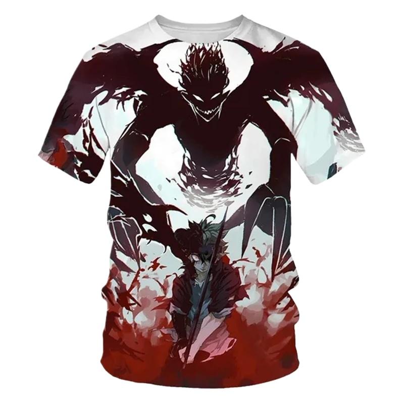 Man's Casual Short Sleeve T-Shirt Anime Black Clover 3D Print Tops Streetwear Cool Tees Parent Adult Clothing Short Sleeve