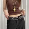 Pu Leather Cross Waist Belt Vintage Dress Jeans Belt Retro Women's Belt  Spicy Girls