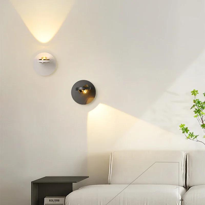 Modern LED Wall Lamp Rotatable Wall Light for Bedroom Living Room Indoor Wall Sconces Home Decoration Lighting Fixture